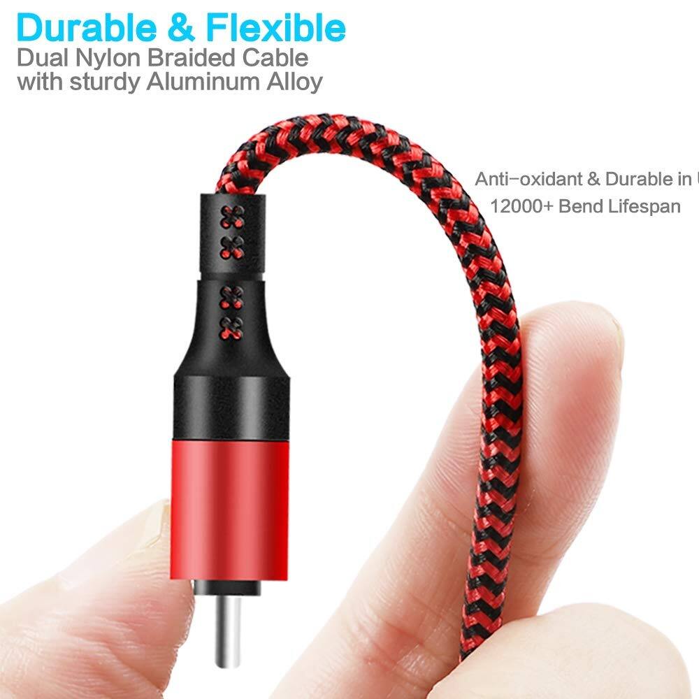 Durable & Flexible  
Dual Nylon Braided Cable with sturdy Aluminum Alloy  

Anti-oxidant & Durable in 12000+ Bend Lifespan
