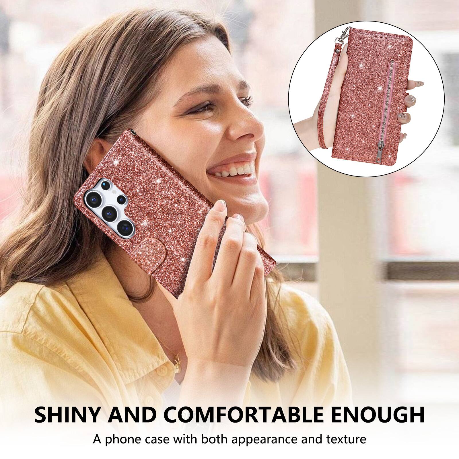 SHINY AND COMFORTABLE ENOUGH  
A phone case with both appearance and texture
