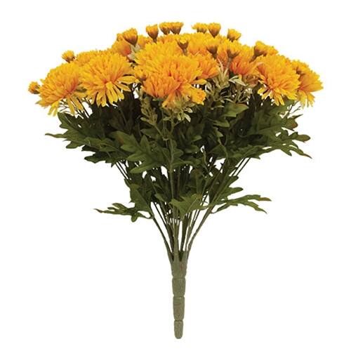 Front. BreeBe - Bountiful Mums Bouquet - Yellow - 15"H - Yellow, Green.