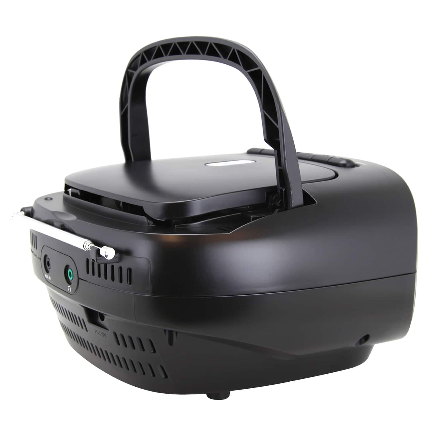 Alt View 3. Emerson - Portable CD Player Boombox with Cassette Player Combo, Tape Recorder, AM/FM Radio, AUX Input, Black (EPB-3003 BLACK) - Black.