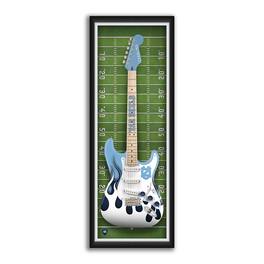 Sporticulture - North Carolina Tar Heels 14" x 37" Electric Guitar Framed Art Print - Blue