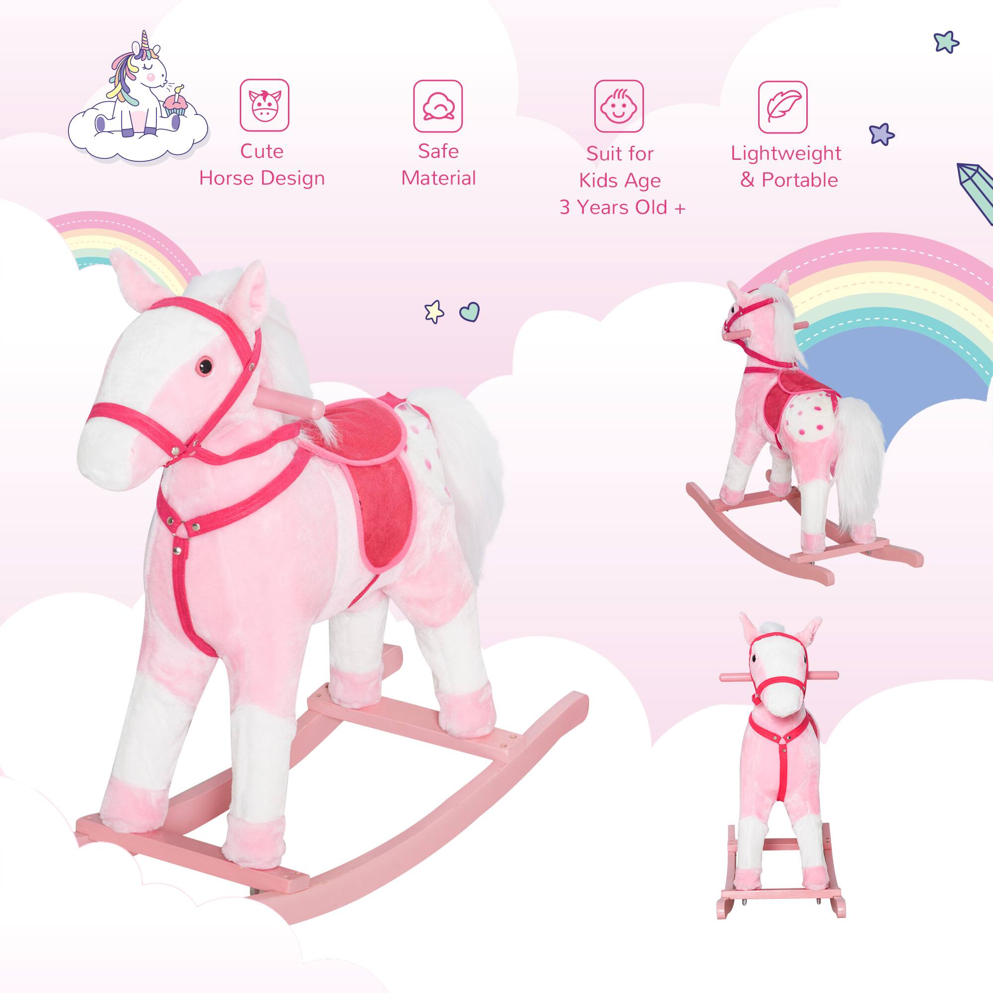 Cute Horse Design  
Safe Material  
Suit for Kids Age 3 Years Old +  
Lightweight & Portable