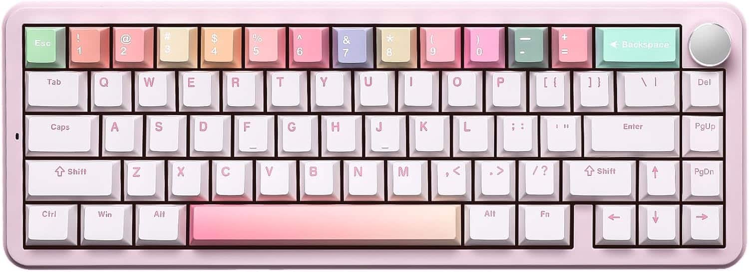 order T3♡ N4♡ Wikistore B68 Wireless Mechanical Keyboard,Tri Mode,Cute PBT