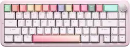 Wikistore - B68 Wireless Mechanical Keyboard,Tri-Mode,Cute PBT Keycaps,Hot Swappable Creamy Typing Gasket (Cocoa Cream V2 Switch) - Pink