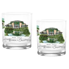 Indigo Falls - Oregon Ducks 16oz. Laura Wilcox University Hall Two-Piece Rocks Glass Set - Multicolor