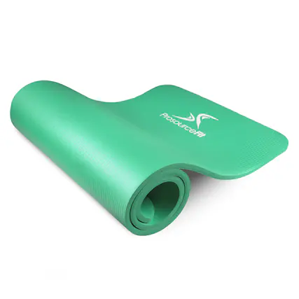 Front. ProsourceFit - ProsourceFit Extra Thick Yoga and Pilates Mat, 1/2-in - Green.