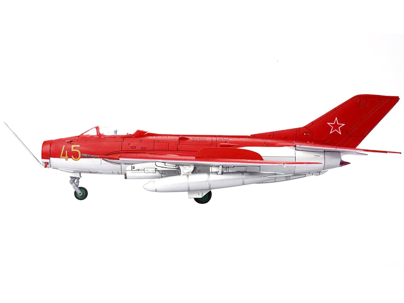 Angle. Panzerkampf - Mikoyan-Gurevich MiG-19S Farmer C Yellow 45 VVS Display Team Soviet Air Force Kubinka 1960 Wing Series 1/72 - Red.