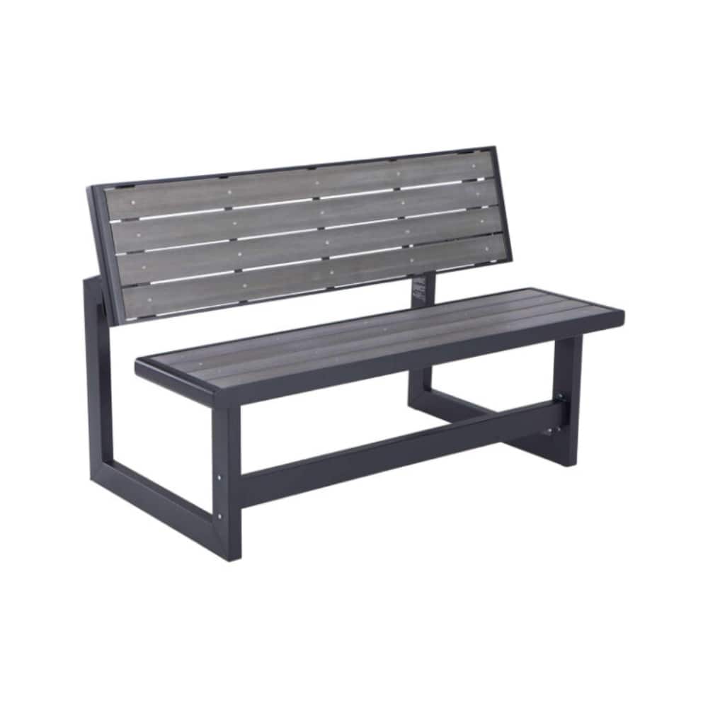 Vulpecula Spade - POWDER-COATED CONVERTIBLE OUTDOOR BENCH - Black