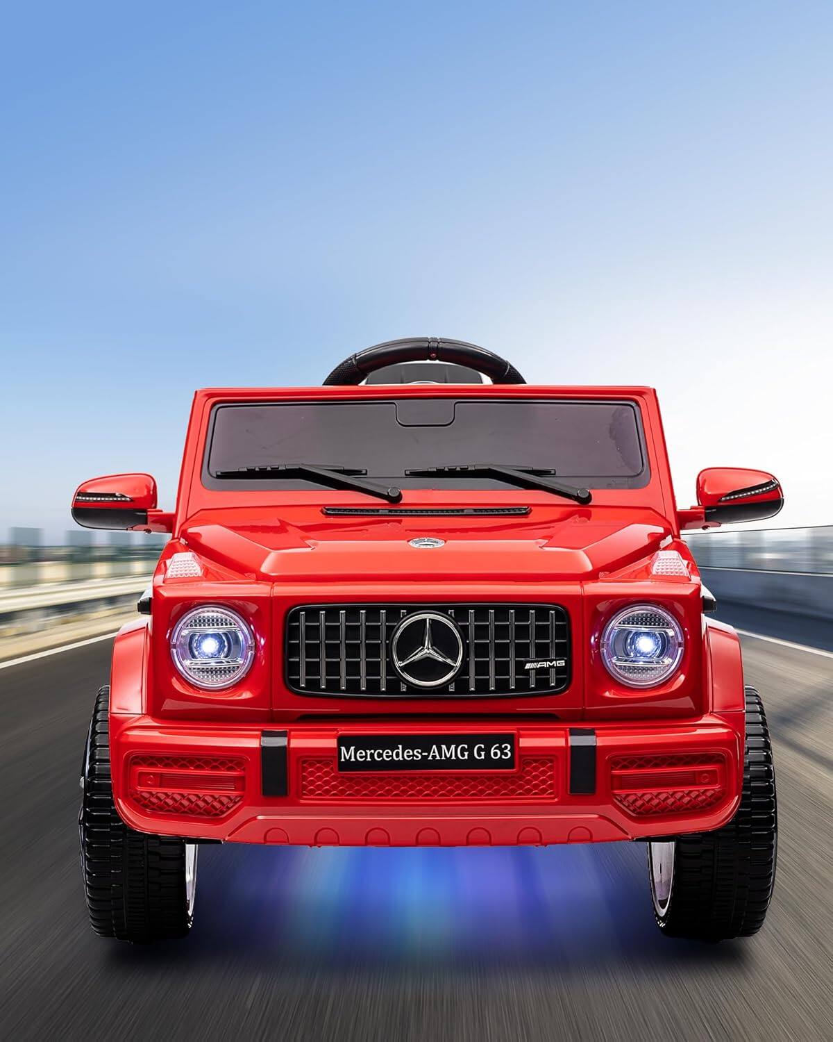 Acekool - Kids 12V Ride On Car, Hetoy Licensed Mercedes Benz G63 Kids Car w/Wheels Suspension, Remote Control, Safety Lock - Red