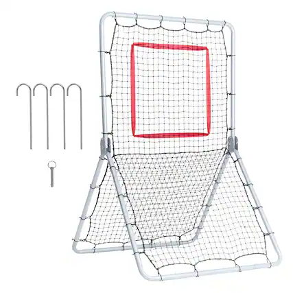 Front. VEVOR - Baseball And Softball Rebounder Net, 3.5x6 ft PitchBack Baseball Pitching Nest, Softball Pitchback Net, Fielding Trainer - Black.