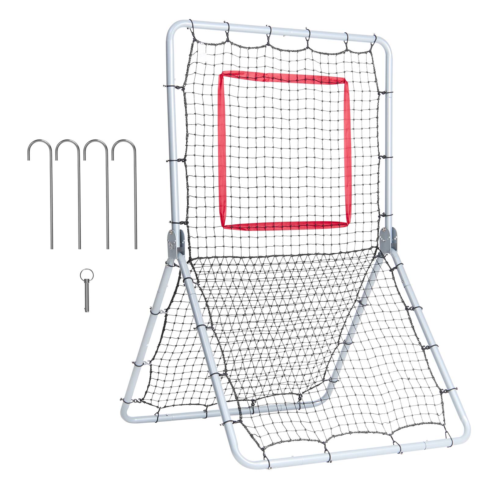 Front. VEVOR - Baseball And Softball Rebounder Net, 3.5x6 ft PitchBack Baseball Pitching Nest, Softball Pitchback Net, Fielding Trainer - Black.