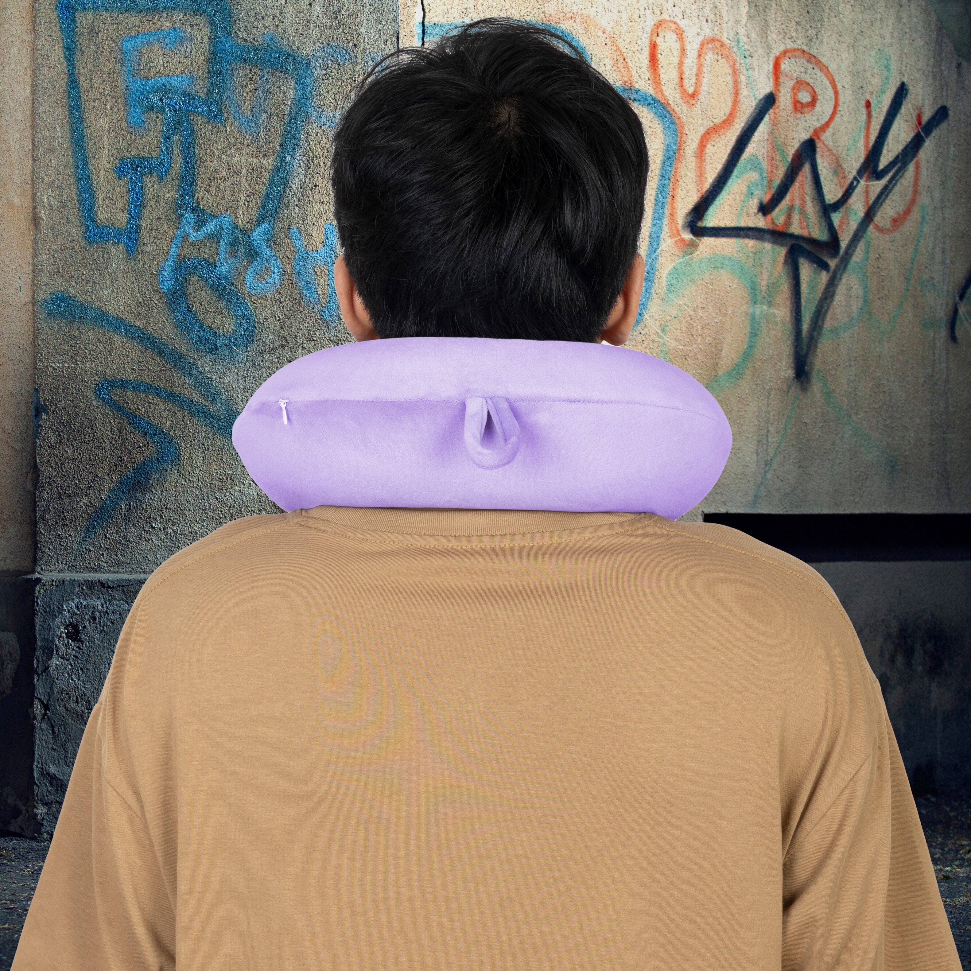 Angle. Von Dutch - Classic Memory Foam Travel Neck Pillow - Purple.