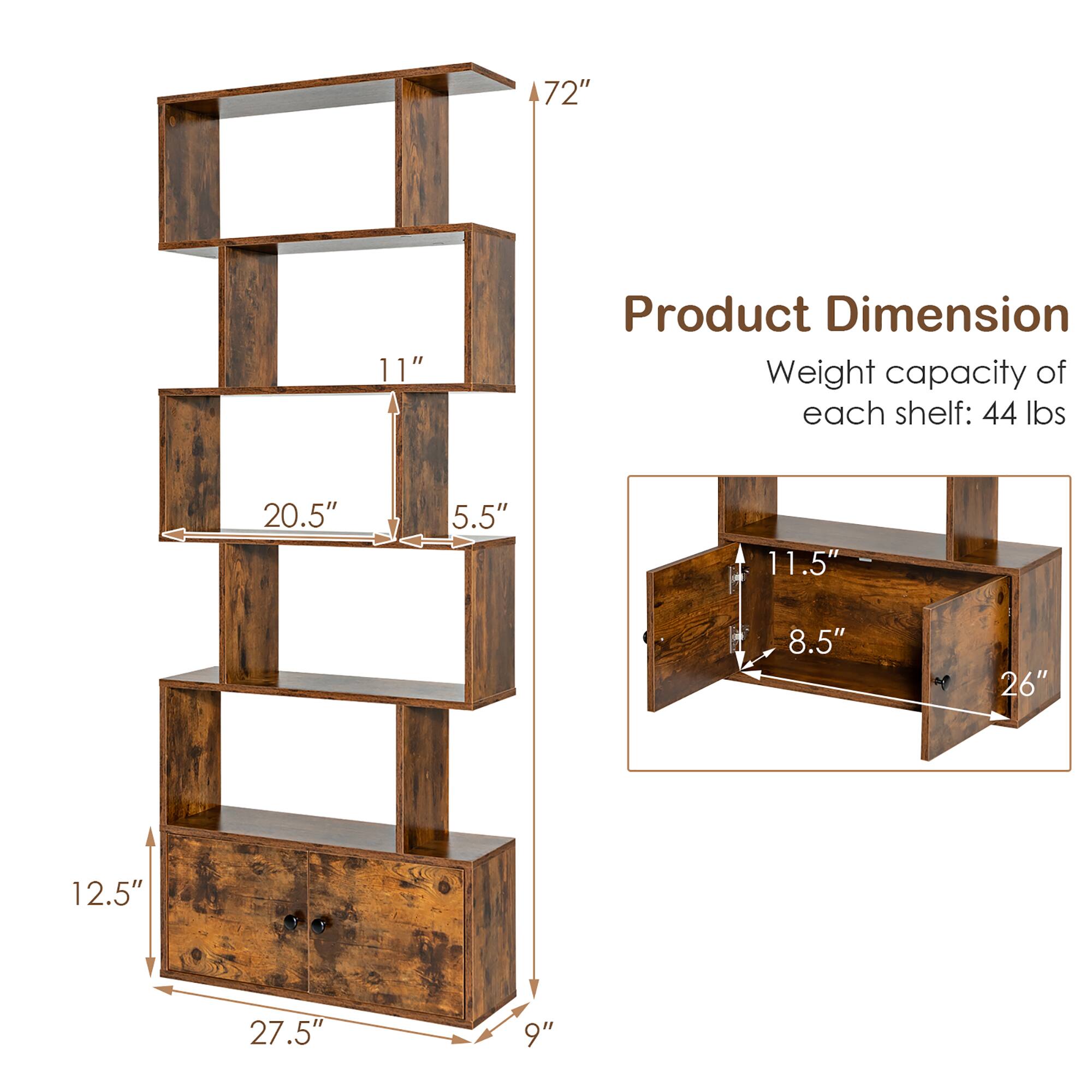 Product Dimension: 72" 11"
Weight capacity of each shelf: 44 lbs
20.5" 5.5" 11.5" - 8.5"
M 26" 12.5" 27.5" 9"