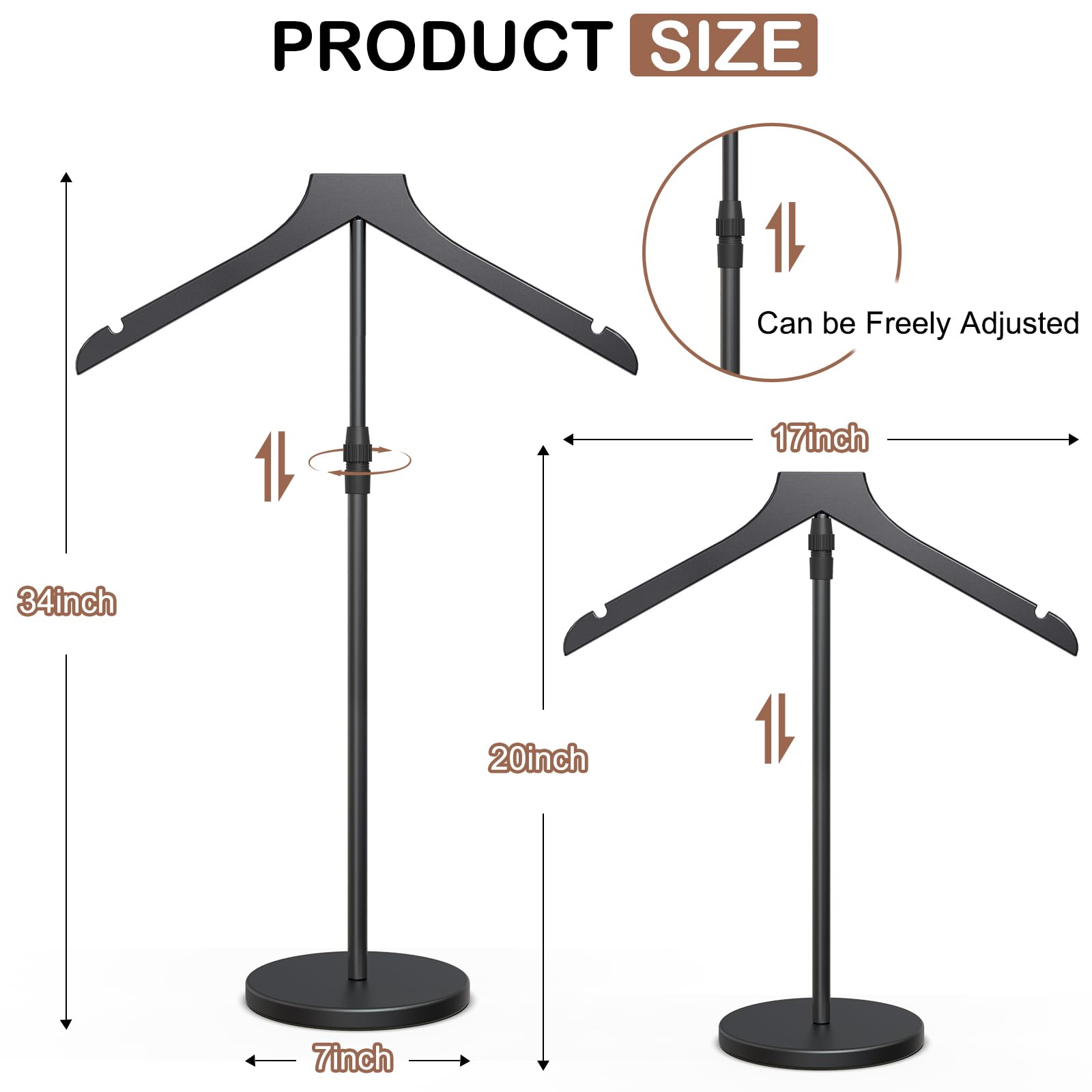 PRODUCT SIZE  
Can be Freely Adjusted  
17inch  
34inch  
20inch  
7inch