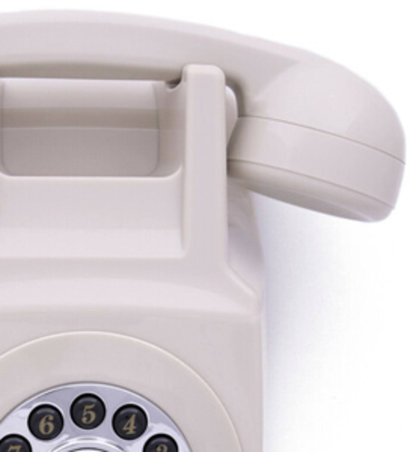 Alt View 4. PopMarket - GPO Retro GPO746WIVR 746 Wall Mount Push Button Telephone - Ivory   - MISC ACCESSORY - White.