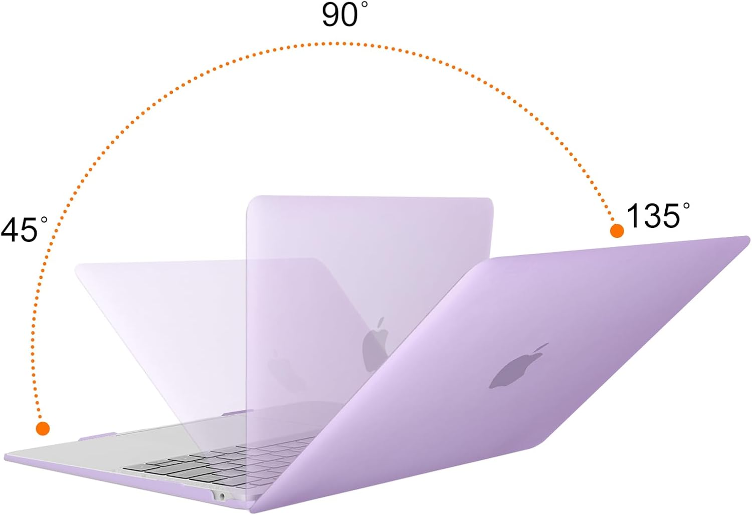 Back. mosiso - Case for MacBook Air 13 inch Case 2020 2019 2018 Release M1 A2337 A2179 A1932 with Touch ID with Keyboard Cover - Purple.