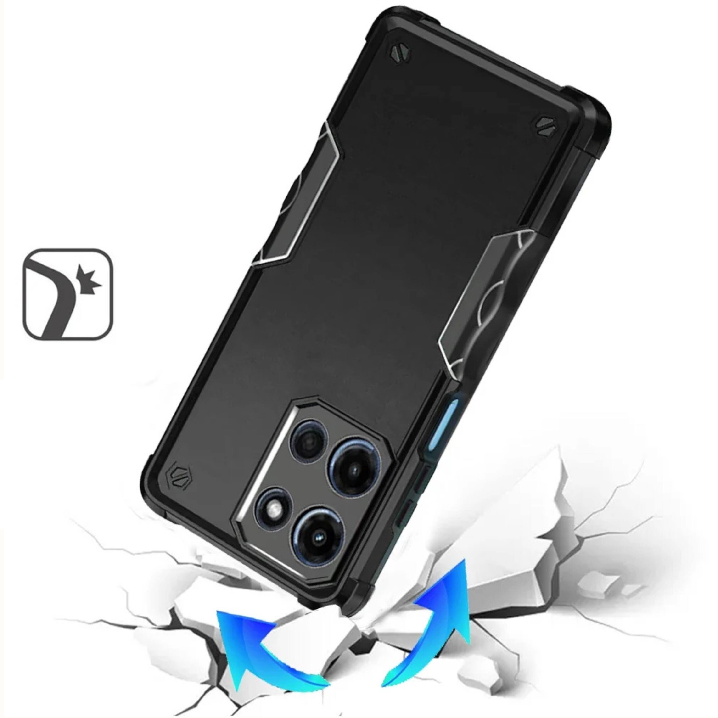 Left. Kitcheniva - Rugged Grip Armor Cover With Tempered Glass For Moto G 2026 Dark Purple - Dark Purple.