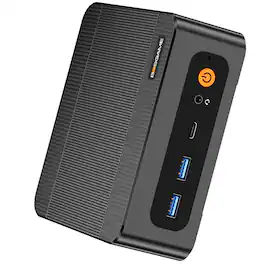 BOSGAME - P6 Neo Mini PC, AMD Ryzen 7 6800H, 24GB LPDDR5X RAM, 512GB NVMe SSD, Dual LAN, WiFi 6E, Windows 11 Pro - Black