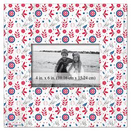 Fan Creations - Chicago Cubs 10'' x 10'' Floral Pattern Frame - Multicolor