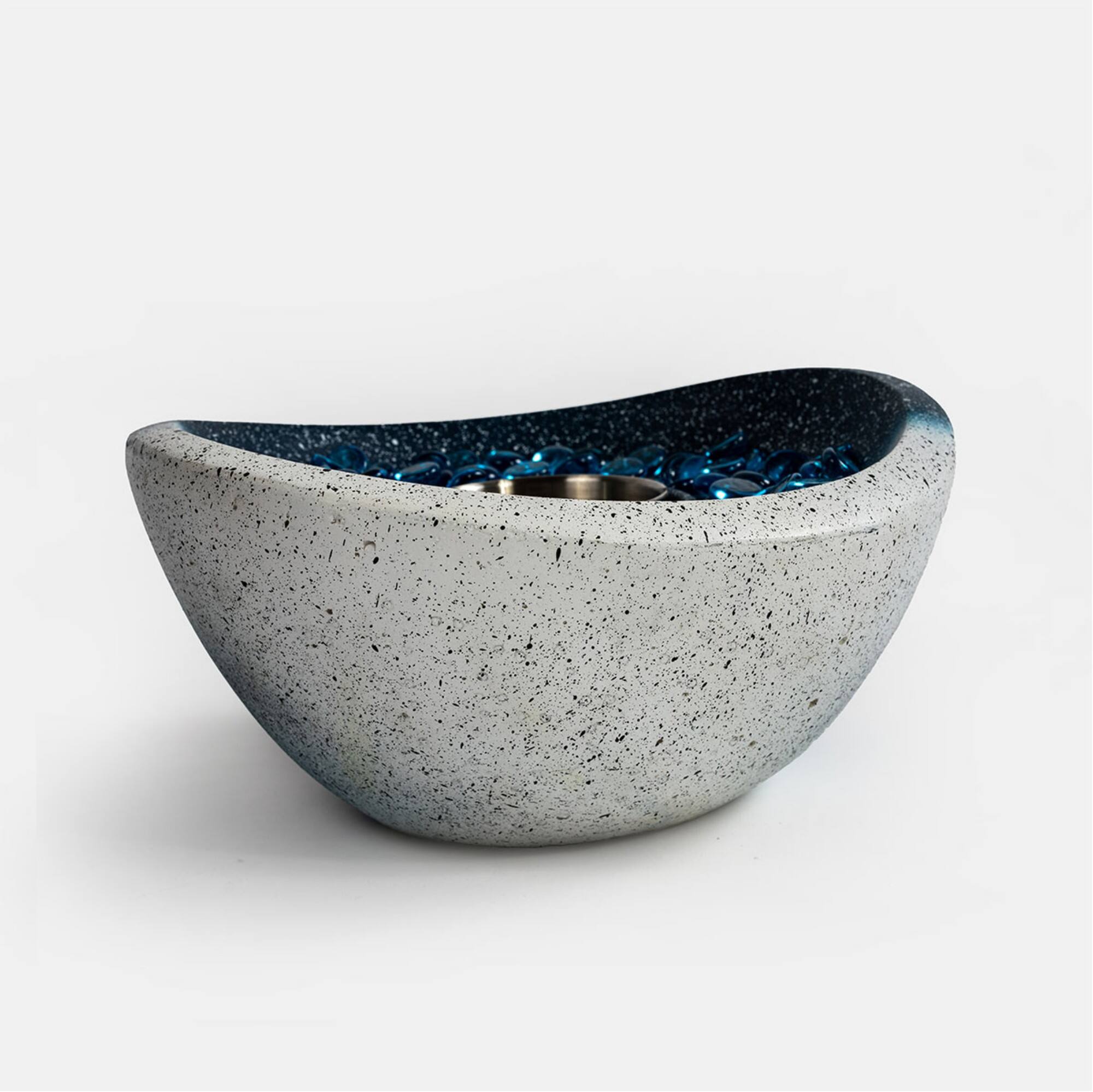 Alt View 3. Boyel Living - Tabletop Ethanol Fire Pit, Portable Concrete Fire Bowl, Smokeless Indoor/Outdoor Tabletop Fireplace, Mixed Color - Blue.