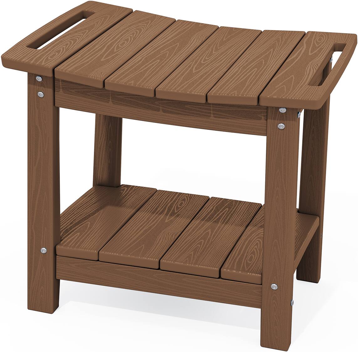 Angle. SERWALL - SERWALL 18" Shower Bench, Waterproof Shower Stool for Inside Shower, 360 lbs Capacity- Brown - Brown.