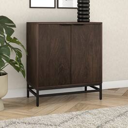 Hudson&Canal - Montello 28" Wide Rectangular Fluted Accent Cabinet - Brown