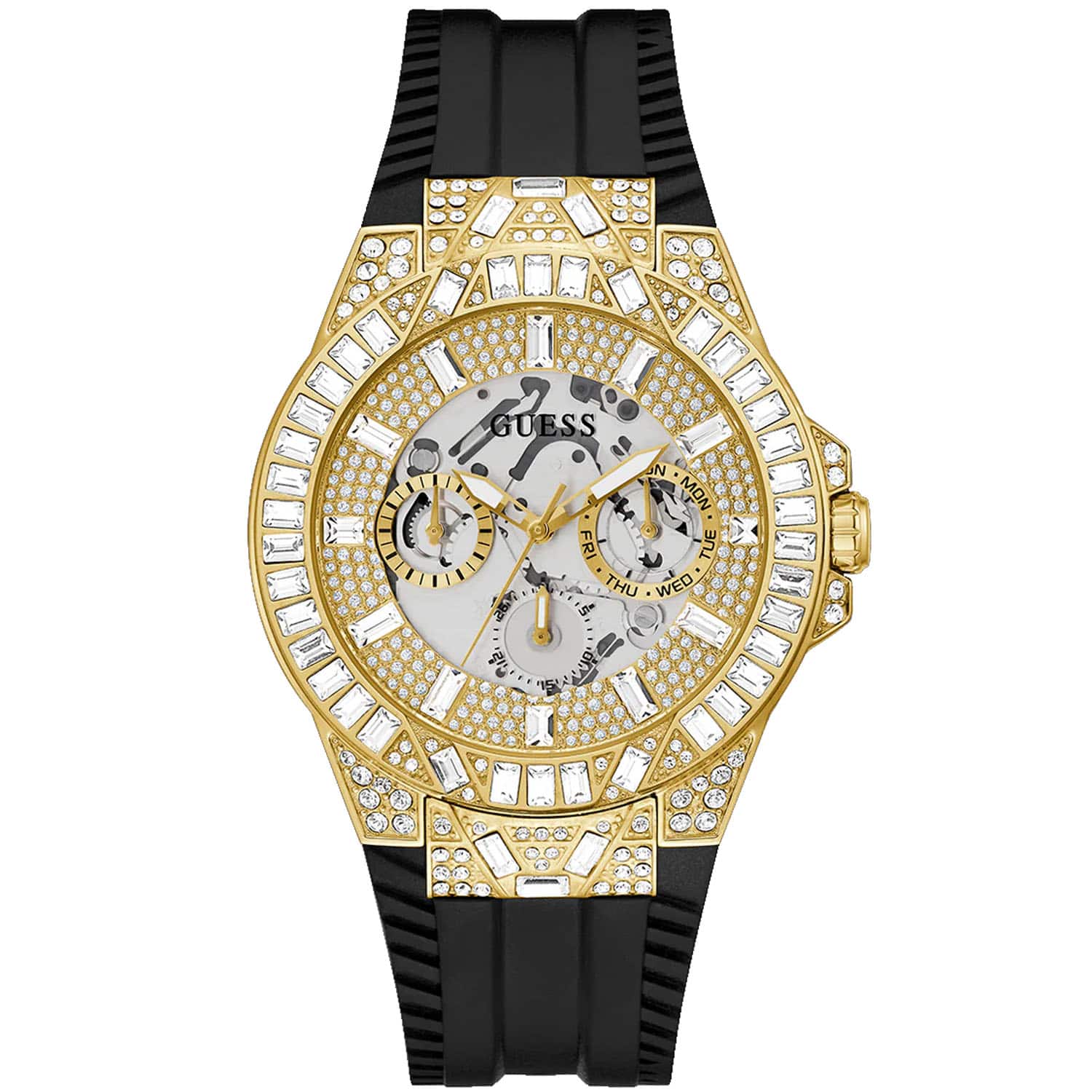 Guess - Men's Black Gold Tone Multi-function Dial Watch - GW0498G2 - Champagne
