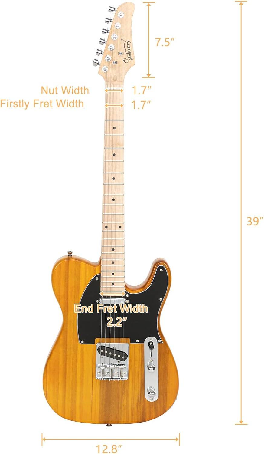Sclarry

7.5"

Nut Width Firstly Fret Width
1.7" 1.7"

39"

End Fret Width 2.2"

12.8"