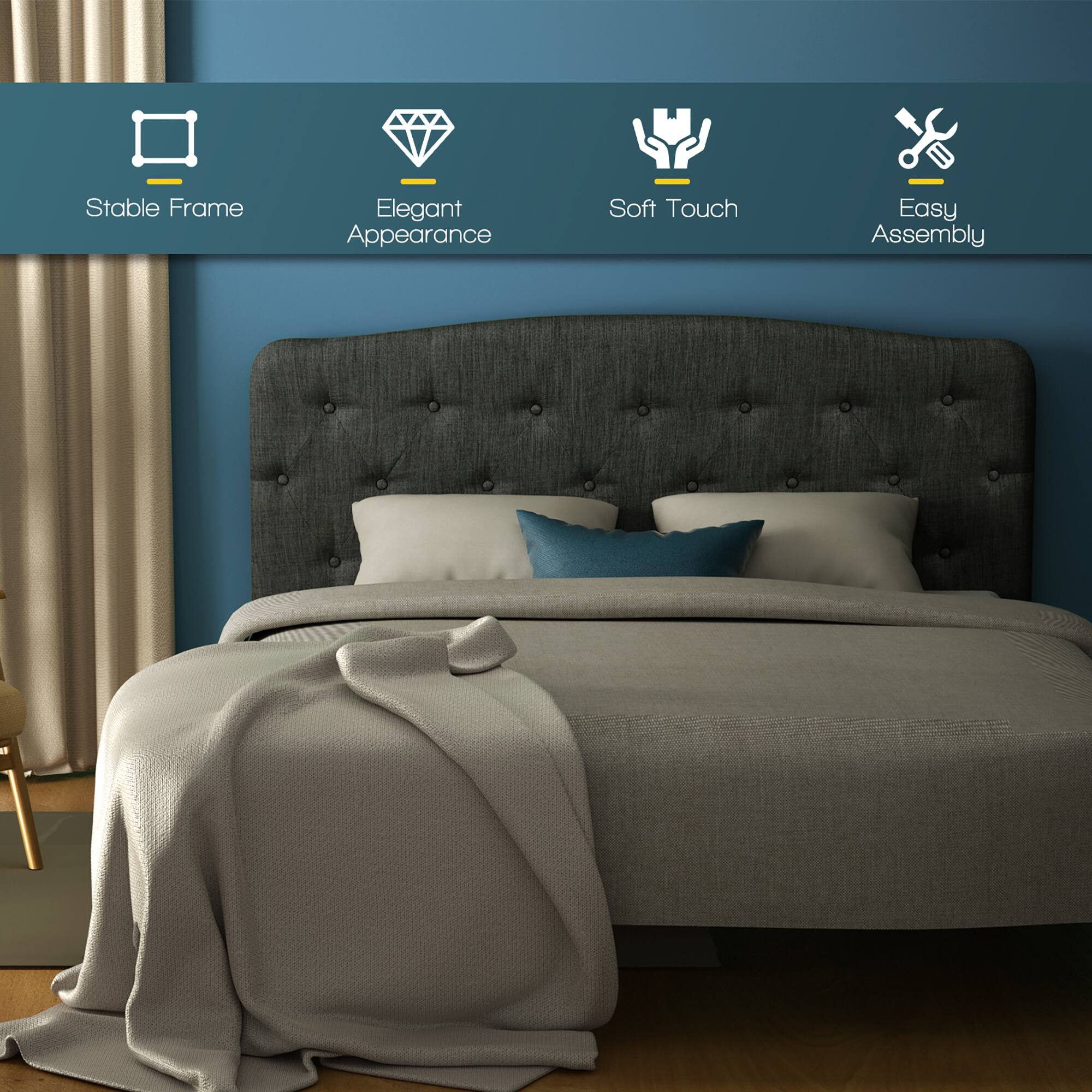 Stable Frame  
Elegant Appearance  
Soft Touch  
Easy Assembly