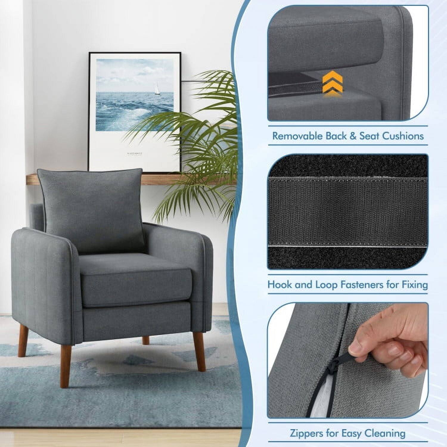 Removable Back & Seat Cushions  
Hook and Loop Fasteners for Fixing  
Zippers for Easy Cleaning