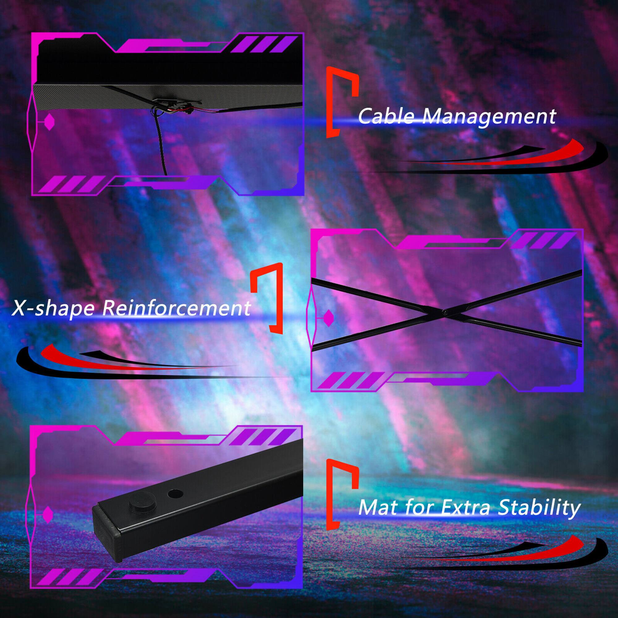1. Cable Management
2. X-shape Reinforcement
3. Mat for Extra Stability