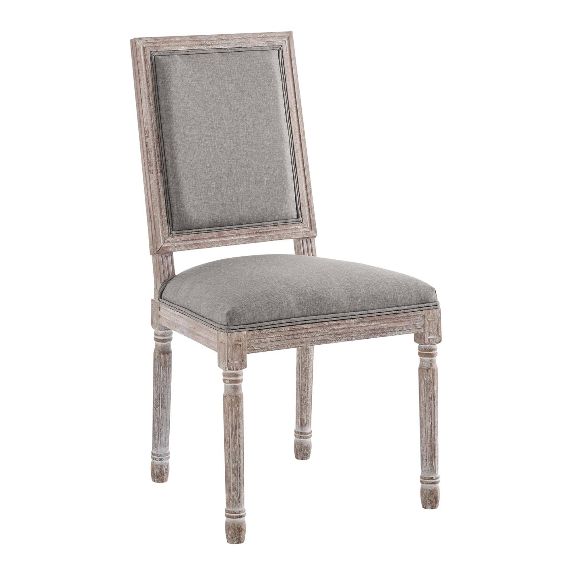 Alt View 1. Modway - Court Upholstered Fabric Dining Side Chair Set of 2 by Modway - Light Gray.