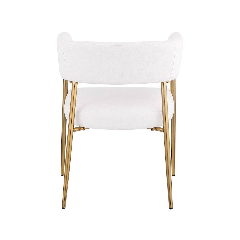 Alt View 1. Meridian Furniture - Creston Cream Durable Linen Textured Fabric Dining Chair - Beige.