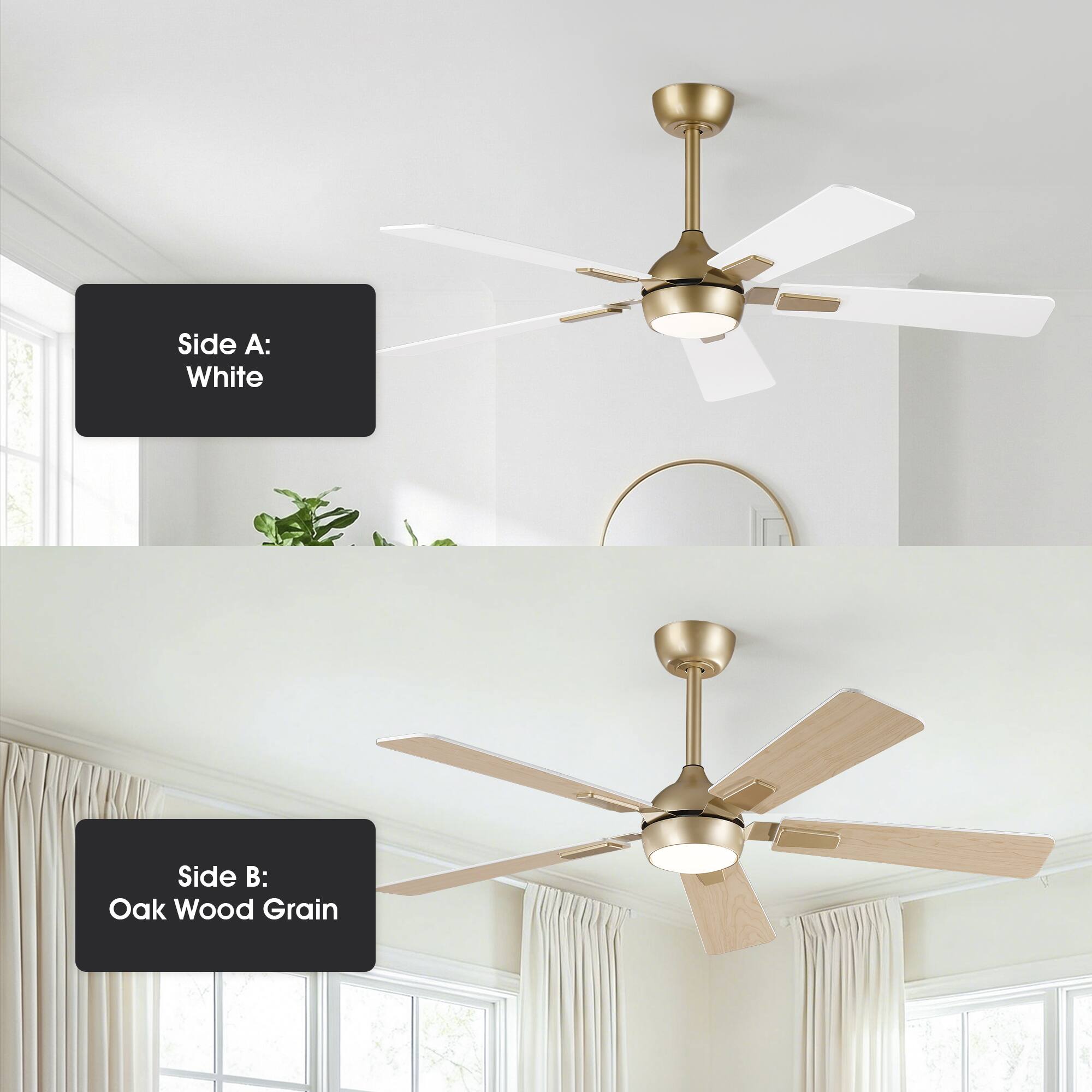 Side A: White  
Side B: Oak Wood Grain