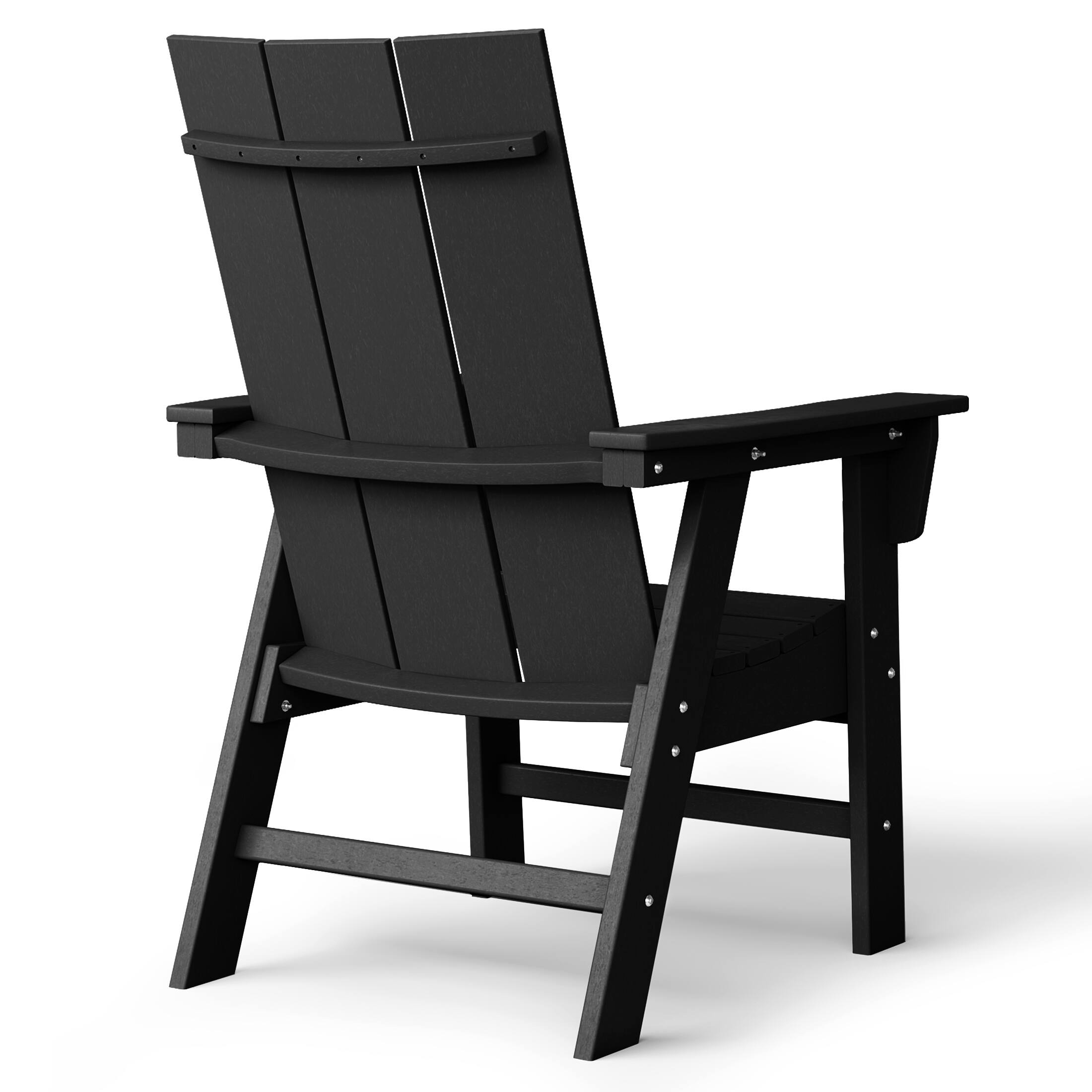 Left. WestinTrends - WestinTrends Ashore Outdoor Patio HDPE Plastic Modern Adirondack Dining Chair - Black.