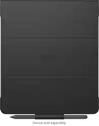 Amazon - Kindle Scribe Folio Cover with Magnetic Attach - Plant Based Leather - Black - Front_Zoom