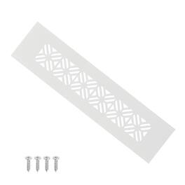 Unique Bargains - 8"x2" Door Air Vent Cover, Heavy Duty Aluminum Alloy Grille Louvered with Mounting Screws for Cabinet Wardrobe - White