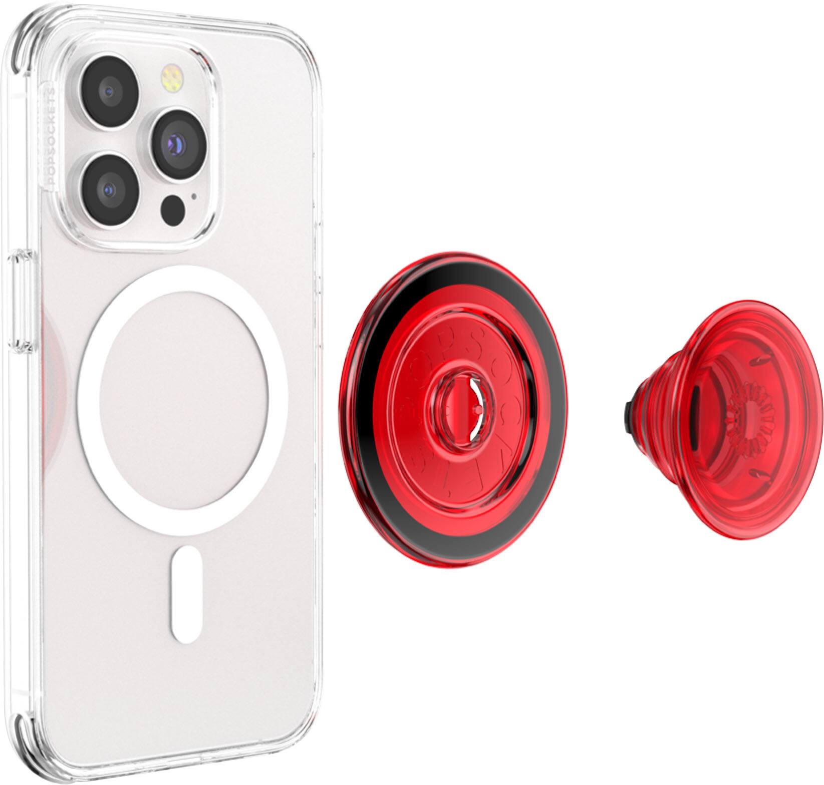 Back. PopSockets - MagSafe PopGrip Universal Magnetic Grip & Stand with Adapter Ring for Cell Phones - Danger Red.