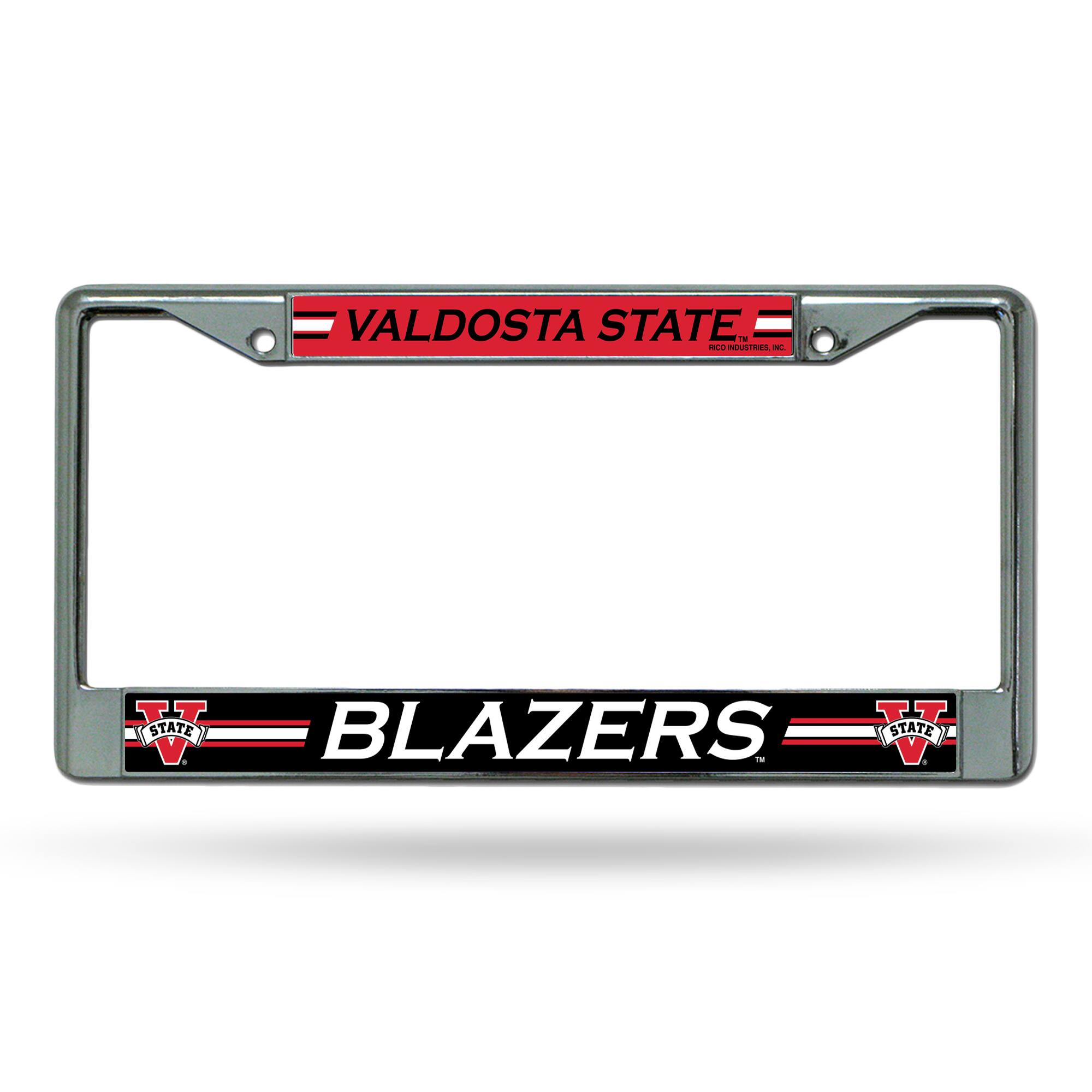 Valdosta State Blazers - 12" x 6" Standard Size - Chrome Metal License Plate Frame