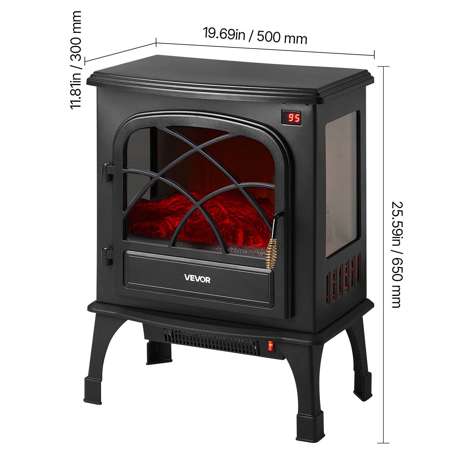 - Width: 300 mm / 11.81 in
- Depth: 500 mm / 19.69 in
- Height: 650 mm / 25.59 in