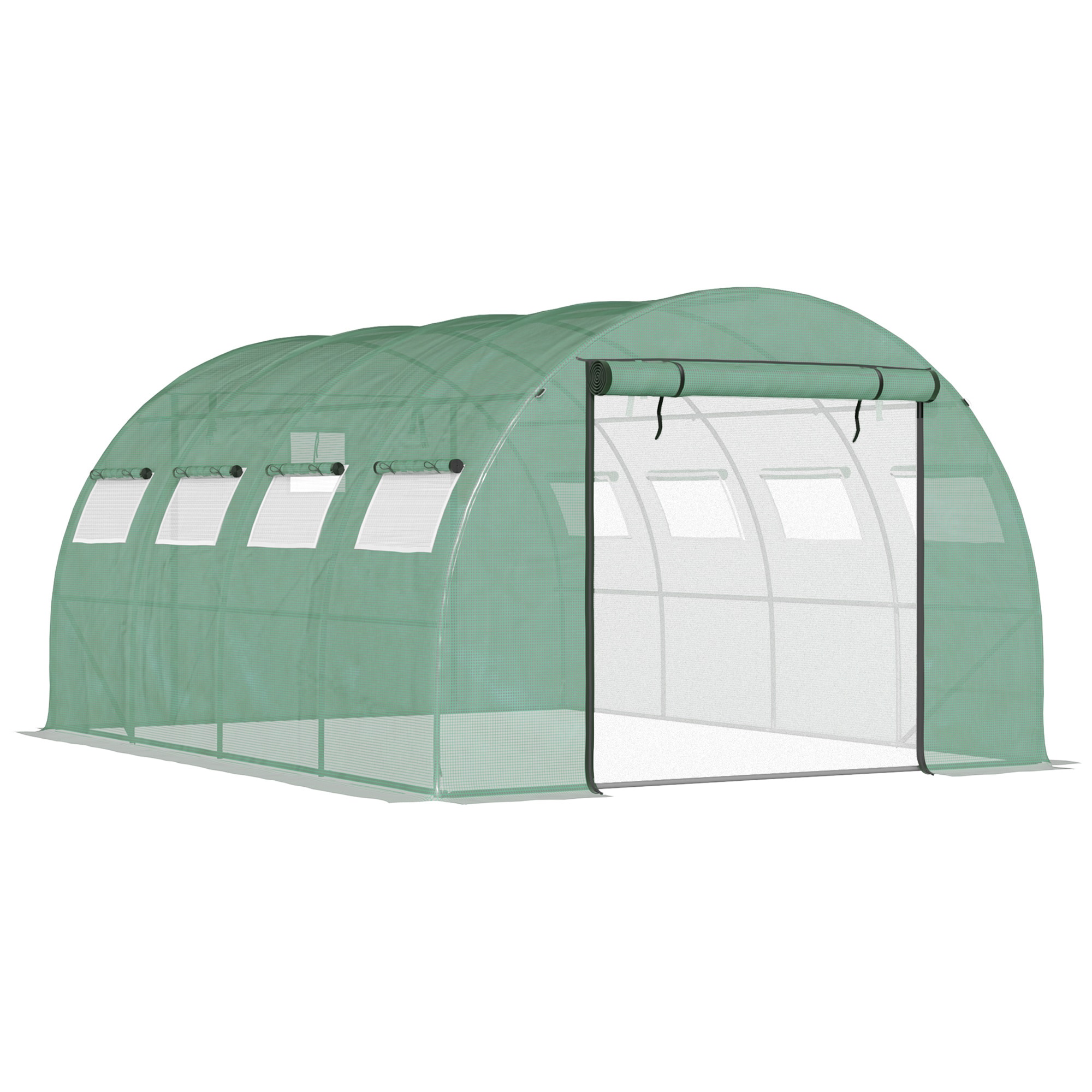TinyHomie - 13x10x6.5FT Walk-in Tunnel Greenhouse with 2 Zippered Mesh Doors and 10 Mesh Windows Upgraded Gardening Plant Hot House