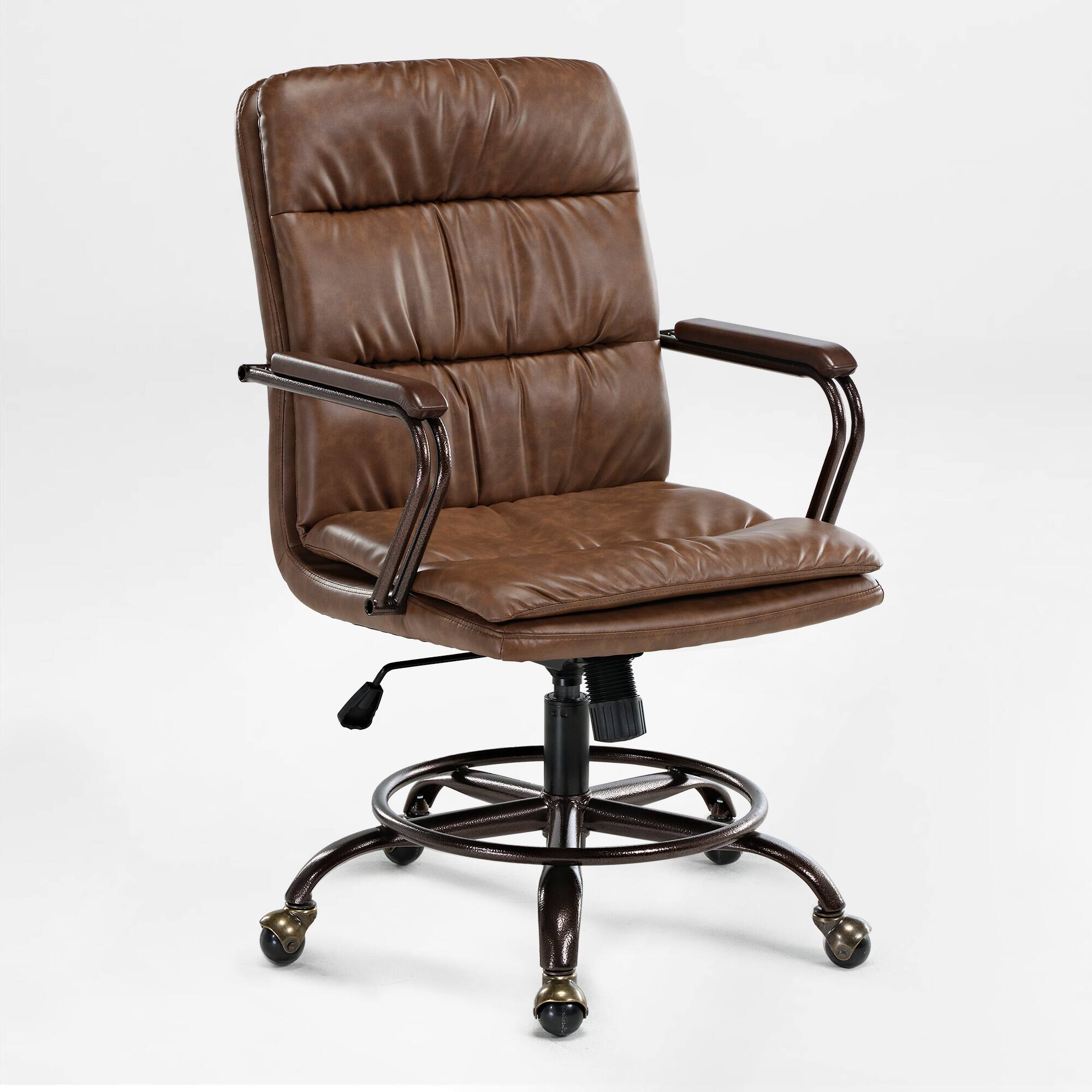 Alt View 6. Eureka Ergonomic - PU Leather Ergonomic Office Chair with Lumbar Support & Bakc Support - Brown.