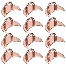 Unique Bargains - Metal Phone Charm Hook 1", 12pcs Adhesive Moon Shaped Finger Grip for Smartphones Keychain Tablet Case Accessories - Rose Gold