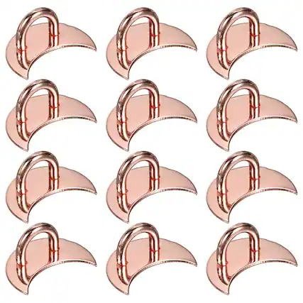 Front. Unique Bargains - Metal Phone Charm Hook 1", 12pcs Adhesive Moon Shaped Finger Grip for Smartphones Keychain Tablet Case Accessories - Rose Gold.