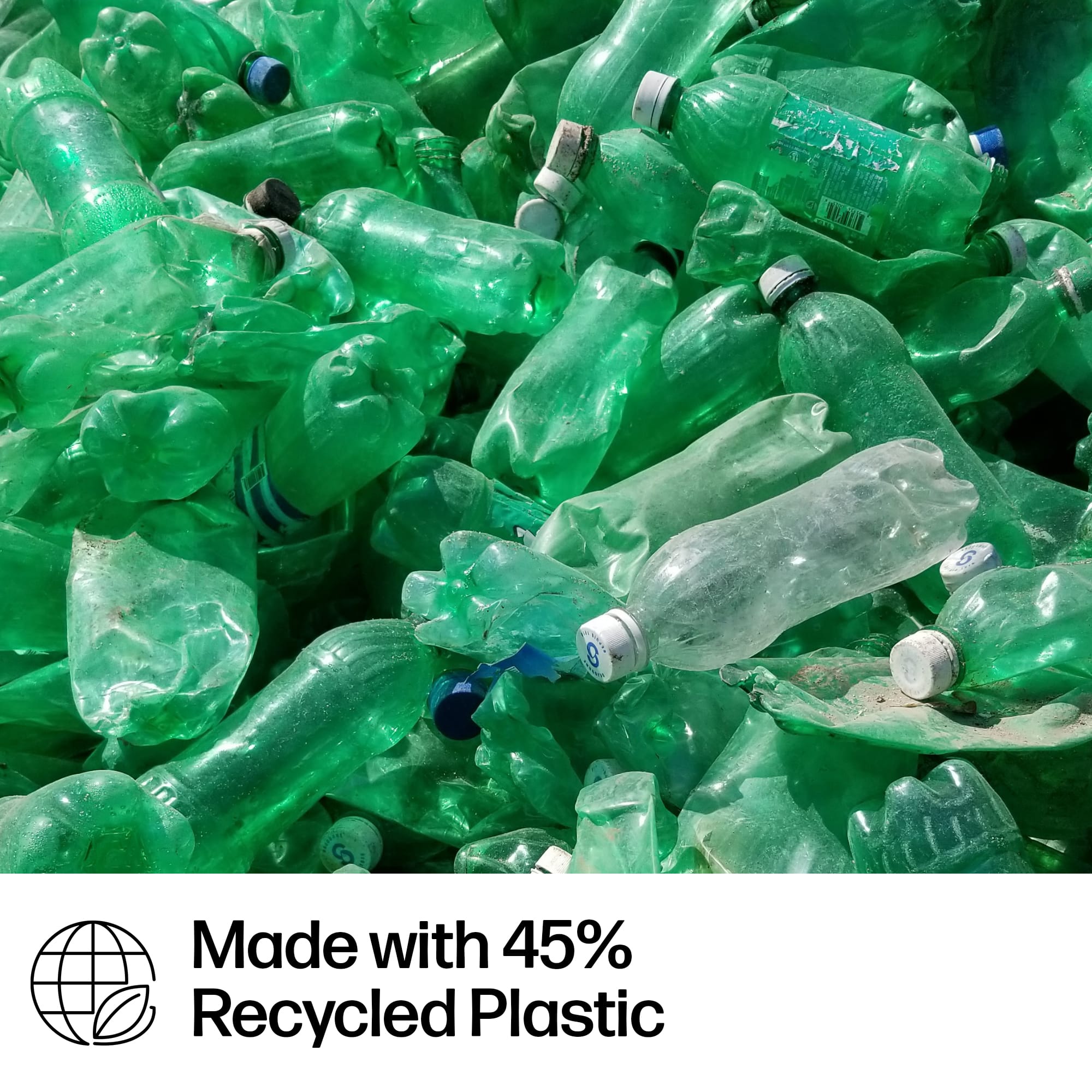 Made with 45% Recycled Plastic