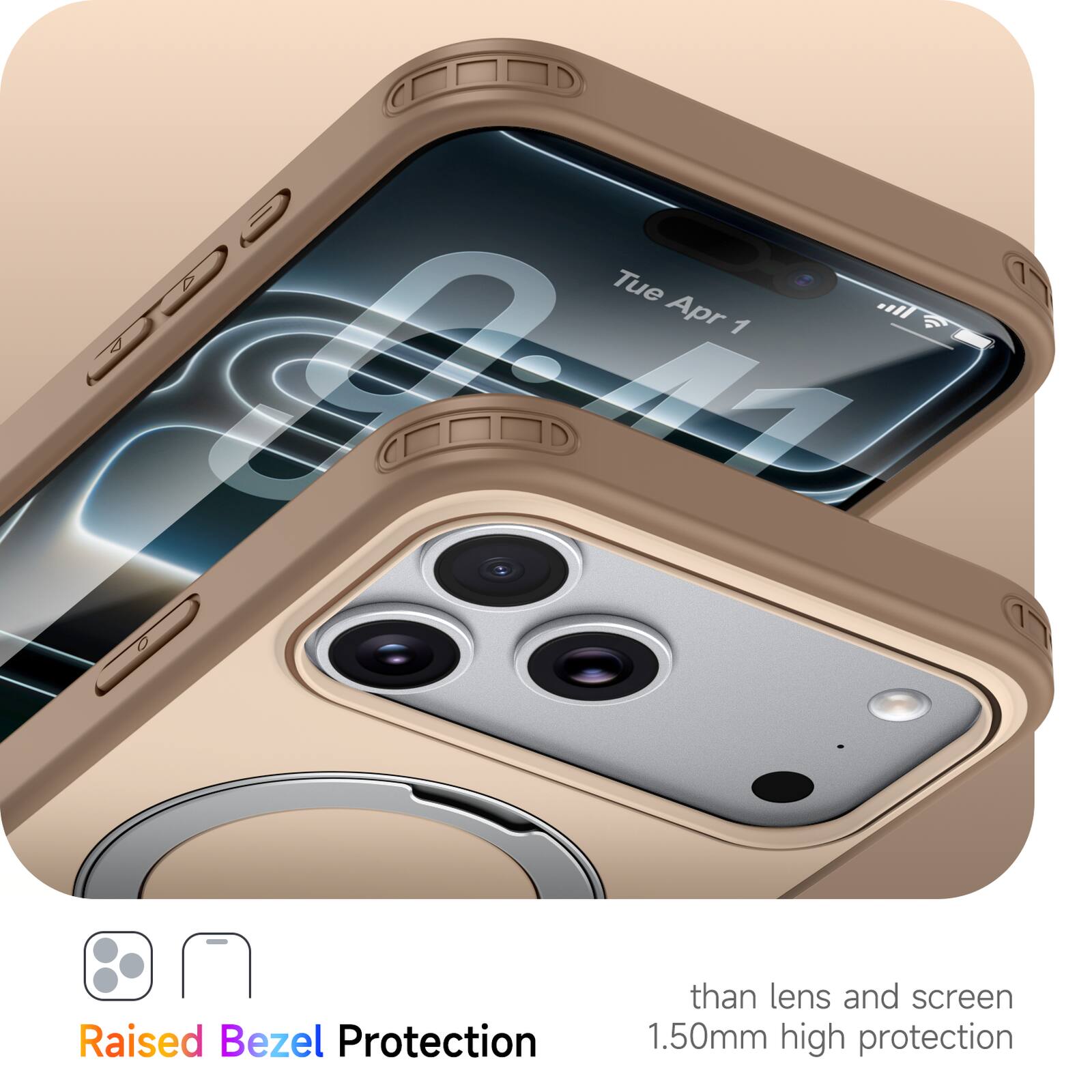 Raised Bezel Protection than lens and screen 1.50mm high protection
