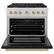 Angle. ZLINE - ZLINE Autograph 36" Paramount Dual Fuel Range and Bronze Accents (SDRZ-BLM-36-CB) - White.