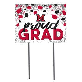Jardine - Miami University RedHawks 18'' x 24'' Grad Yard Sign - White