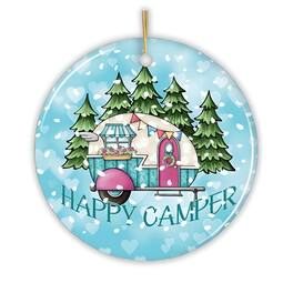 OrnamentallyYou - Happy Camper Winter RV Ornament - Multi-colored