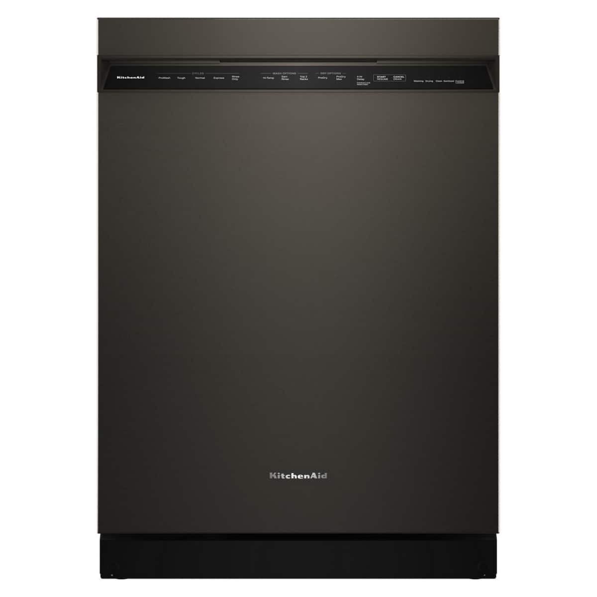 KitchenAid - 24" Front Control Built-In Stainless Steel Tub Dishwasher with Third Level Jet Rack and 41 dBA - Black Ore - Front_Zoom